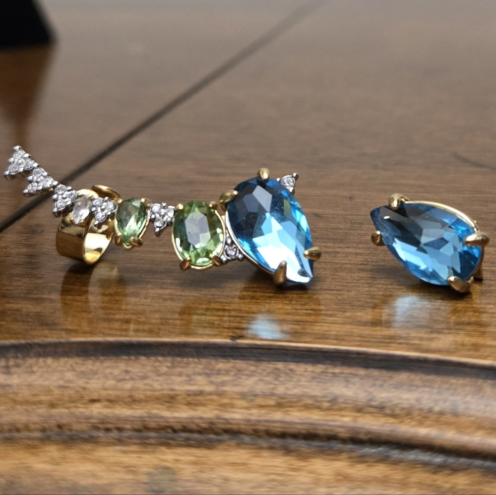 Alexis Bittar Crystal Ear Climber & Stud Earrings